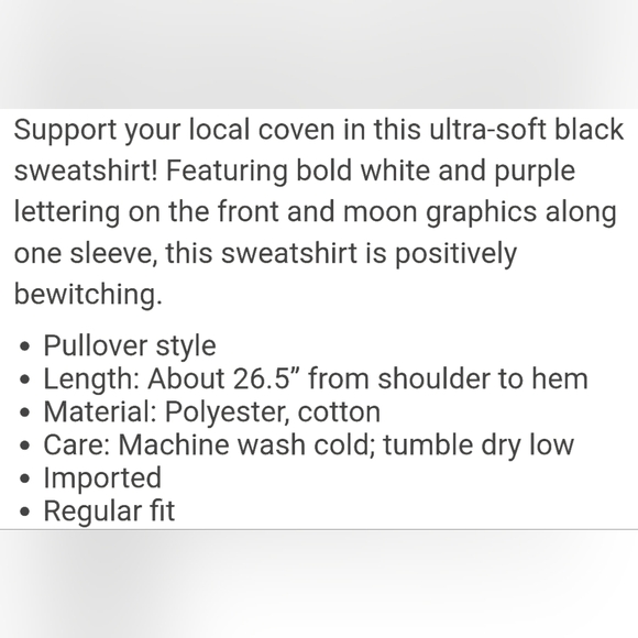 Support Your Local Coven - Women's Medium Sweatshirt from Spirit Halloween - Picture 4 of 4